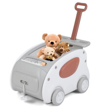 2-in-1 Baby-Lauflernhilfe mit Rädern, klappbarem Sitz und Sicherheitsgurt