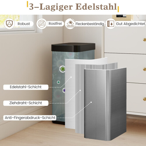 60-Liter-Edelstahl-Abfalleimer mit Bewegungssensor 2