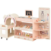 Arztspielset für Kinder mit Sehtafel und CT-Scanner - Rosa