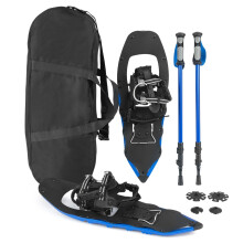 Schneeschuhe mit Fersenlift, Trekkingstöcke und Tasche, Größe 35-45