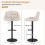 Verstellbare Drehhocker, 2er-Set, Beige 2