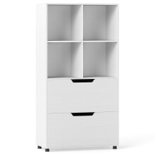 4-teiliges Würfelregal mit 2 Schubladen, 130 cm, Weiß