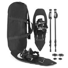 Schneeschuhe mit Fersenlift, Trekkingstöcke und Tasche, Größe 35-45
