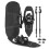 Ciaspole con rialzo per il tallone, bastoncini da trekking e borsa, taglia 35-45 1