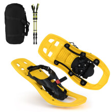 Schneeschuhset für Kinder mit verstellbaren Stöcken und Tasche, Gelb