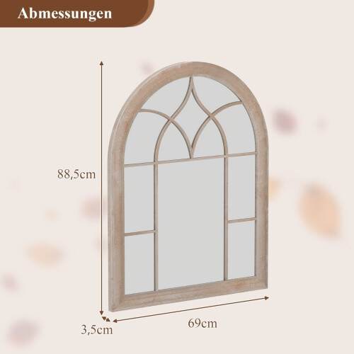 Wandspiegel mit gebogenem Metallrahmen, 69 x 88,5 cm 1