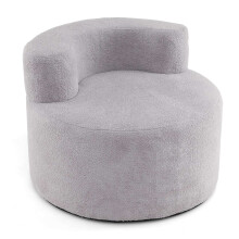 Mondförmiger Sitzsack mit weichem Teddyfleece, Grau