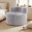 Mondförmiger Sitzsack mit weichem Teddyfleece, Grau 3