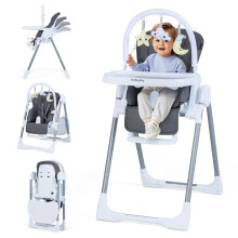 Trona plegable para bebé con respaldo reclinable y ajustable