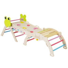 Juego de escalada para niños pequeños con tobogán, rampa y arco: juego 7 en 1