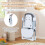 Trona plegable para bebé con respaldo reclinable y ajustable 5