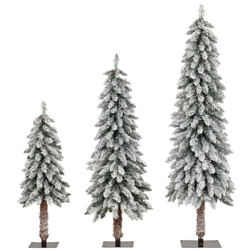 Künstlicher Weihnachtsbaum mit Lichtern und Schnee, 3 Größen
