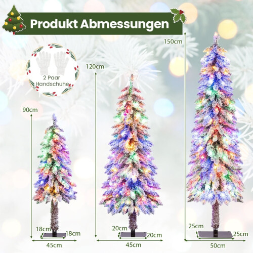 Künstlicher Weihnachtsbaum mit Lichtern und Schnee, 3 Größen 1