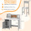 Set scrivania per bambini con sedia, libreria, legno grigio 2