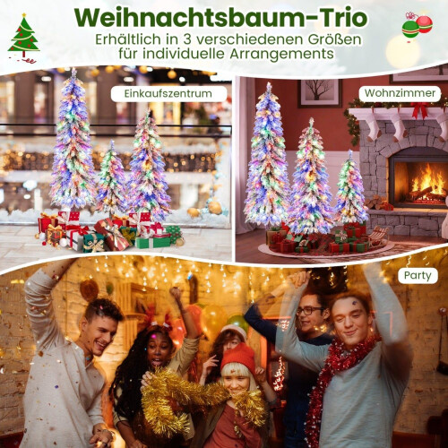 Künstlicher Weihnachtsbaum mit Lichtern und Schnee, 3 Größen 2