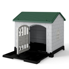 Hundehütte für den Außenbereich mit Tür, Fenstern und herausnehmbarem Boden