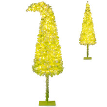 210 cm großer künstlicher Weihnachtsbaum mit Lichtern und Schnee