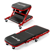 2-in-1 Werkstatt-Rollstuhl, Tragkraft 150 kg, Schwarz