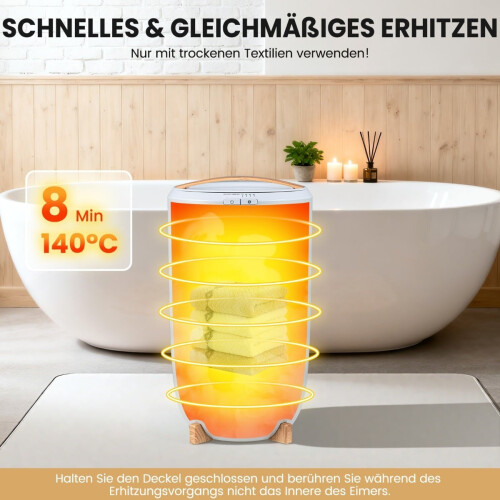 Handtuchwärmer 20 l mit Timer und automatischer Abschaltung, Grau 2