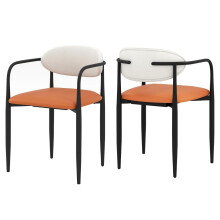 Set aus 2 Esszimmerstühlen mit gepolsterter Sitzfläche und Rückenlehne