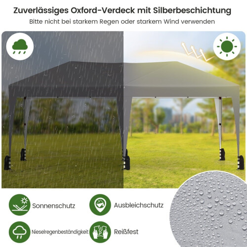 3 x 6 m Pop-Up-Pavillon mit UV-Schutz, Grau 2