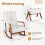 Schaukelstuhl mit Hocker, ergonomisches Design, Beige 2