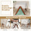 Schaukelstuhl mit Hocker, ergonomisches Design, Beige 3