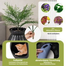 Intelligente Katzentoilette mit Geruchsbeseitigung, 63 l, Schwarz