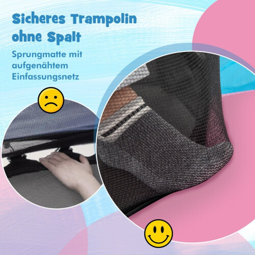 Kindertrampolin mit Sicherheitsnetz, rosa, Tragkraft 135 kg 2