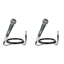 2X Microphone Dynamique Microphone Filaire Portable Professionnel pour Karaoké Live Vocal Performance Microfone