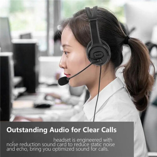 2X Wired USB Headset Computer Teaching Telephone Headset with Microphone Type-C for Zoom Skype Office Call Center 1