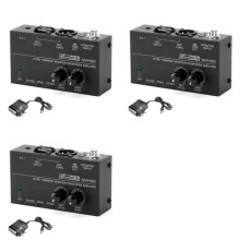 3X MA400 Preamplificador de Auriculares Preamplificador de Micrófono Audio 6,35 mm y 3,5 mm Salidas de Auriculares Mezclador Enchufe Estadounidense
