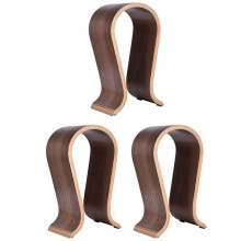 3X U Shape Headset Stand, Wooden Headphones Headset Holder Hanger Desk Headset Display Shelf Rack, for -Ear Headphones