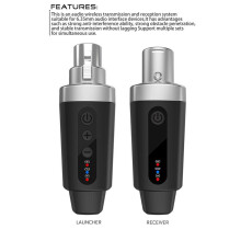 2X Novo Sistema Adaptador XLR, Transmissor e Receptor de Microfone Sem Fio para Microfone Dinâmico, Mixer de Áudio de Guitarra, Sistema de PA