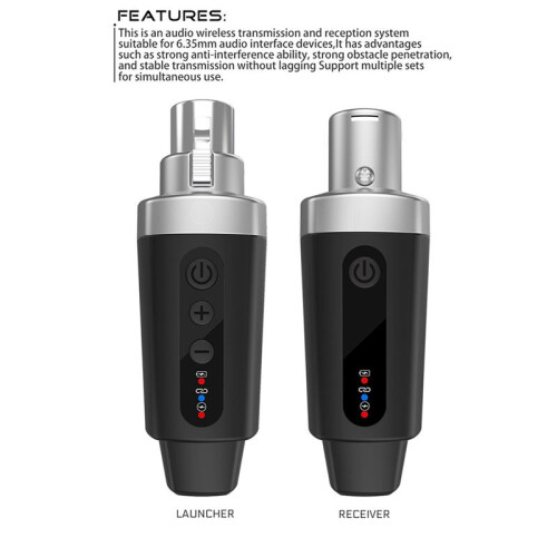2X New XLR Adapter System Wireless Microphone Transmitter Receiver for Dynamic Microphone Guitar Audio Mixer PA System