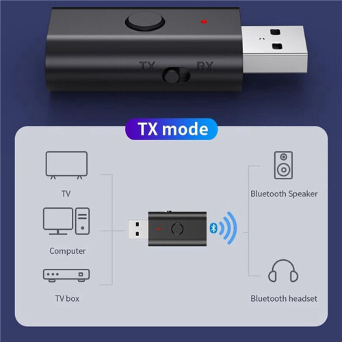 2X  5.3 Transmitter Receiver, USB  Adapter, Wireless Audio Transmitter for TV Home/Car Sound System 2