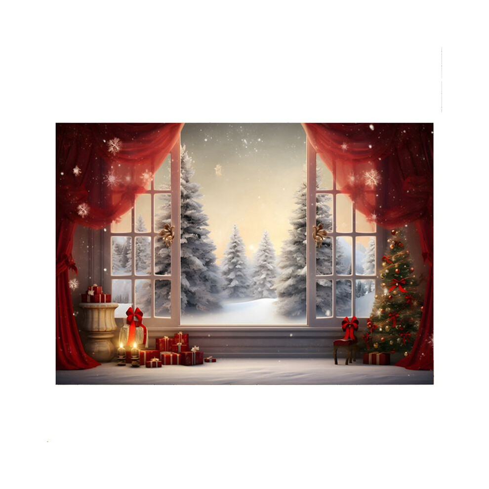 210X150cm Christmas Background Cloth Christmas Tree Snowflake Party Decoration Children Photography Background Cloth,A 6031070689028