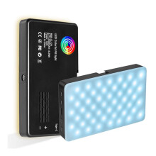 2500K-9000K LED RGB Camera Light Color Output Video Light Kit Dimmable Panel Light Rechargeable LED Light Black