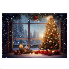 210X150cm Kerst Achtergrond Doek Kerstboom Sneeuwvlok Feestdecoratie Kinderen Fotografie Achtergrond Doek,F