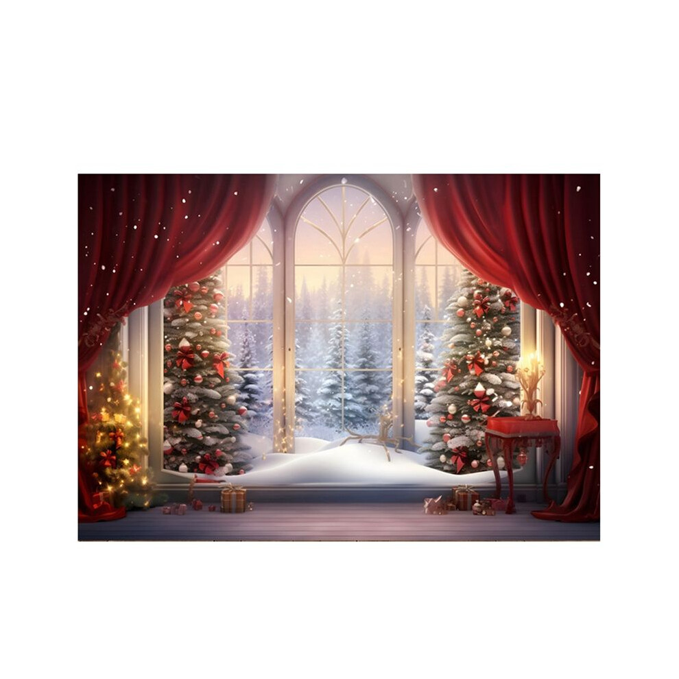 210X150cm Christmas Background Cloth Christmas Window Children Photo Studio Photo Photography Backdrops,F 4712712975601