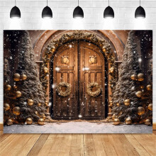 210cmx150cm Christmas Background Cloth Christmas Door Party Decoration Photo Studio Children Photography Backdrops,F
