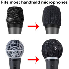 120PCS Disposable Microphone Cover Non-Woven Microphone Cover Dust Cover Microphone Cover-Black