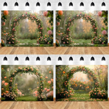 210x150cm Fotografia Tło Tkanina Wieniec Sceneria Ślub 3D Impreza Wakacje Fotografia Portretowa Tła, D