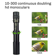 Telescopio Monocular Profesional Portátil de Largo Alcance con Zoom HD de Metal 10-300X25 para Caza Al Aire Libre