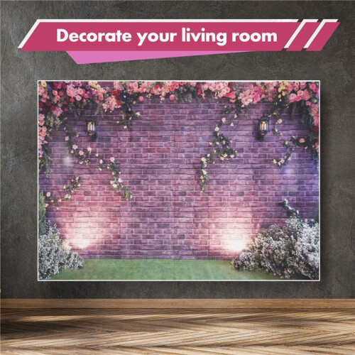 7x5ft Flowers Wall Photography Backdrops Brick Backdrop Spring Stuido Background