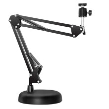 Webcam Stand for Desktop Suspension Boom Scissor Arm Stand with Upgraded Round Base,for Webcam