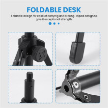 Support de Support de Microphone de Bureau à Trépied Pliable pour Podcasts, Chat en Ligne, Conférences, Conférences, Réunions, Etc.