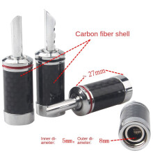 4 STÜCKE Bananenstecker HIFI DIY Kohlefaser Elektrisches Audio Lautsprecherkabel Bananenstecker Stecker Schwarz