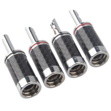 4 STÜCKE Bananenstecker HIFI DIY Kohlefaser Elektrisches Audio Lautsprecherkabel Bananenstecker Stecker Schwarz