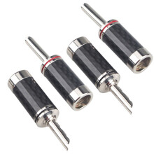 4PCS Banana Plugs HIFI DIY Carbon Fiber Electrical Audio Speaker Cable Banana Connector Plug Black